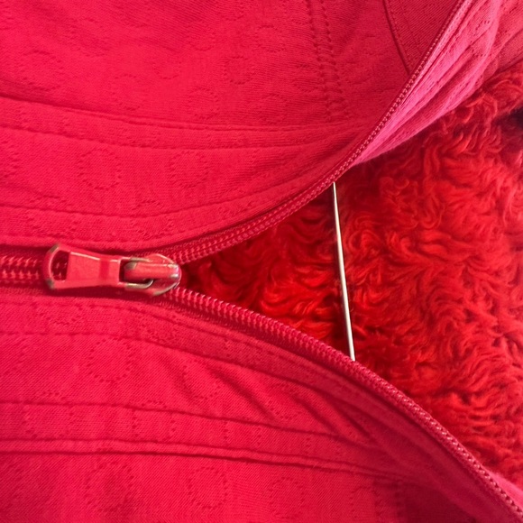 Marc By Marc Jacobs S Y2K vibe Pink Hoodie Sweatshirt with red faux fur hood GUC - Picture 11 of 16